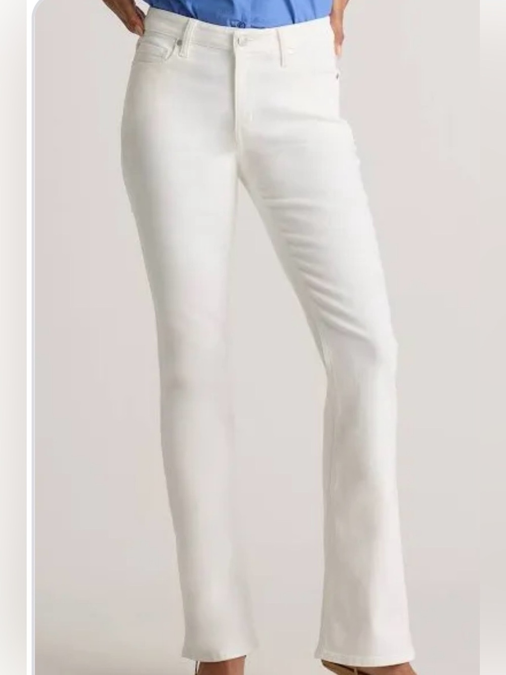 Crisp White Straight-Leg Jeans